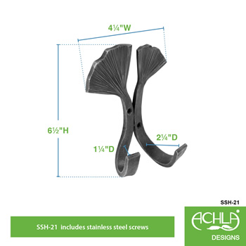 Achla SSH-21 Double Ginkgo Leaf Hook