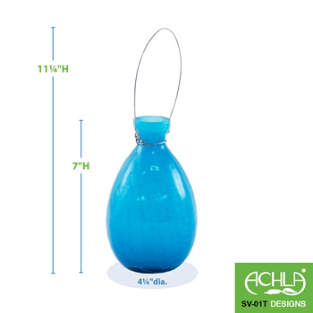 Achla SV-01T Teal Teardrop Rooting Vase