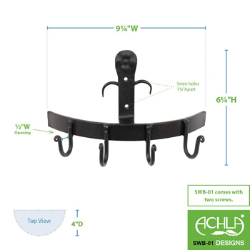 Achla SWB-01 4 Hooks Wall Bracket