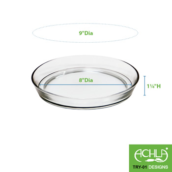 Achla TRY-01 9 Inch Round Glass Tray