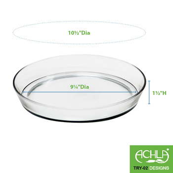 Achla TRY-02 10 1/2 Inch Round Glass Tray