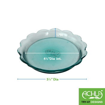 Achla TRY-07-4 Scalloped Rim Recycled Glass Tray
