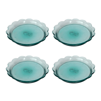Achla TRY-07-4 Scalloped Rim Recycled Glass Tray