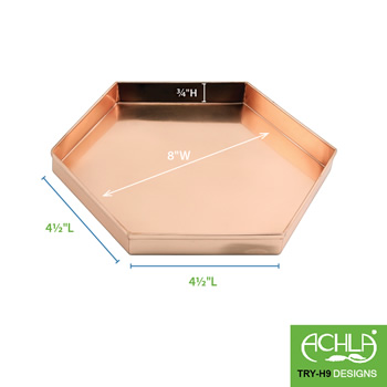 Achla TRY-H9 Hexagonal Copper Trays Set of 3