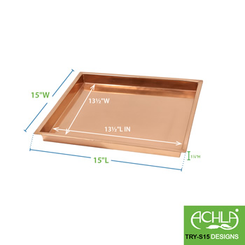 Achla TRY-S15 15 Inch Square Copper Tray