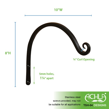 Achla TSH-04-2 8 Inch Upcurled Bracket