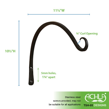 Achla TSH-05-2 12 Inch Upcurled Bracket