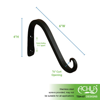 Achla TSH-07-2 6 Inch Angled Upcurled Bracket