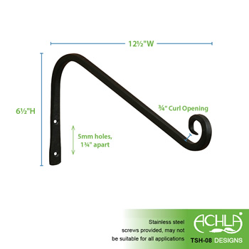 Achla TSH-08-2 12 Inch Angled Upcurled Bracket