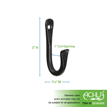 Achla TSH-15-3 3 Inch J-Hook