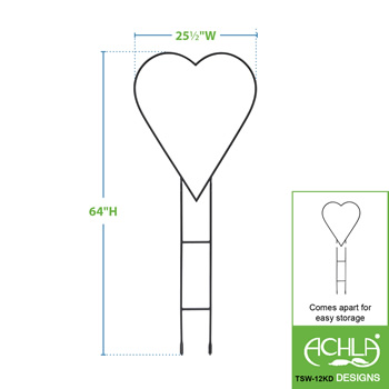 Achla TSW-12KD Heart Trellis