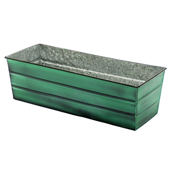 Achla VFB-05 Medium Green Galvanized Steel Flower Box Planter