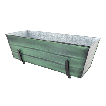 Achla VFB-05-K6 Medium Green Flower Box With Brackets for 2 x 6 Railings