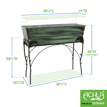 Achla VFB-06-S4 30 Inch Green Flower Box With Flora Stand