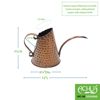 Achla WC-06 Dainty Copper Watering Can