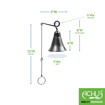 Achla WIB-01 Small Wrought Iron Bell
