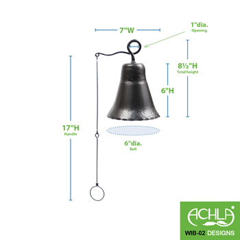 Achla WIB-02 Medium Wrought Iron Bell