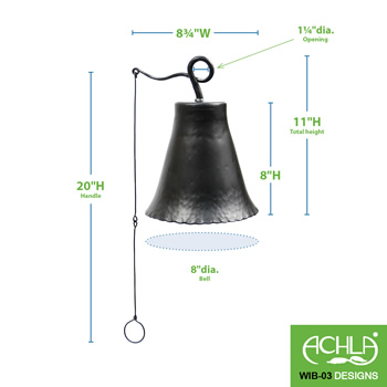 Achla WIB-03 Large Wrought Iron Bell