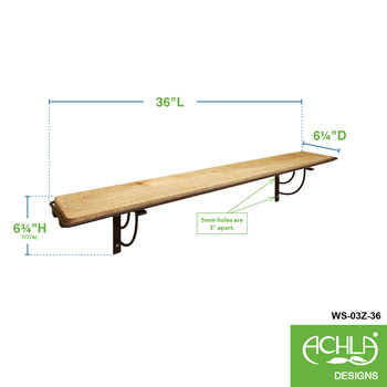 Achla WS-03Z-36 Vita Windowsill Shelf Bracket