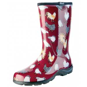 Red Chicken Rain Boots