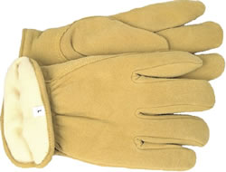 Boss Lined Split Deerskin Gloves 