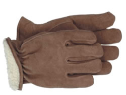 Boss Pile Lined Split Leather Gloves 