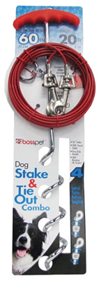 Boss Pet PDQ 01316 Tie-Out-Spiral Stake Combo